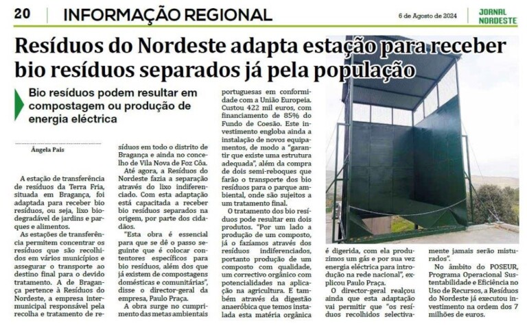 Resíduos do Nordeste adapta estação para receber bio resíduos separados já pela população