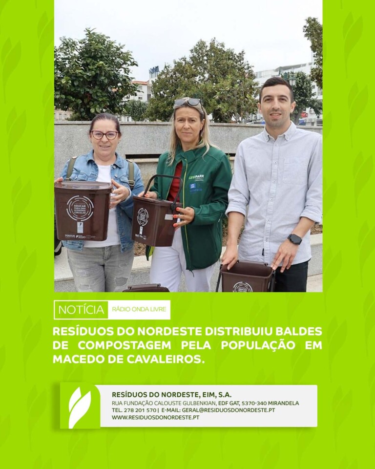 Resíduos do Nordeste distribuiu baldes de compostagem pela população em Macedo de Cavaleiros