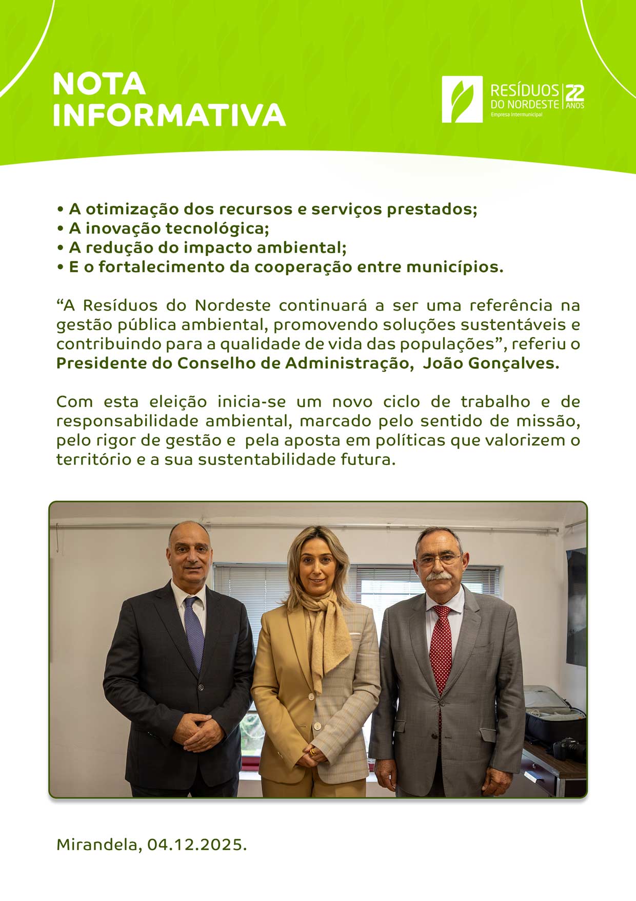 Resíduos do Nordeste elege novos órgãos sociais e abre um novo ciclo de gestão ambiental na região.