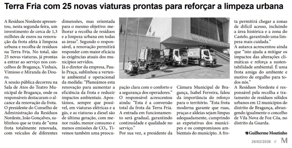 Terra Fria com 25 novas viaturas prontas para reforçar a limpeza urbana