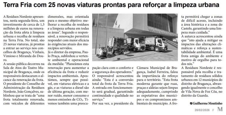 Terra Fria com 25 novas viaturas prontas para reforçar a limpeza urbana
