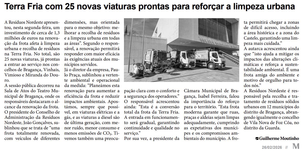 Terra Fria com 25 novas viaturas prontas para reforçar a limpeza urbana