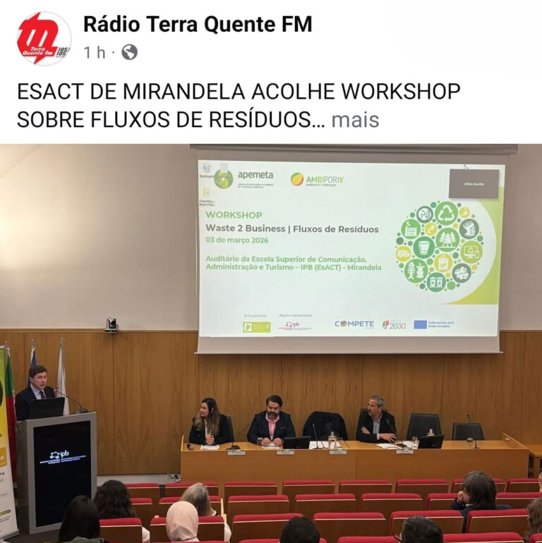ESACT DE MIRANDELA ACOLHE WORKSHOP SOBRE FLUXOS DE RESÍDUOS